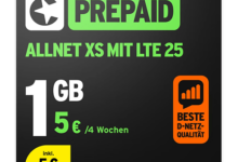 congstar Prepaid Allnet XS: Handykarte mit 1 GB