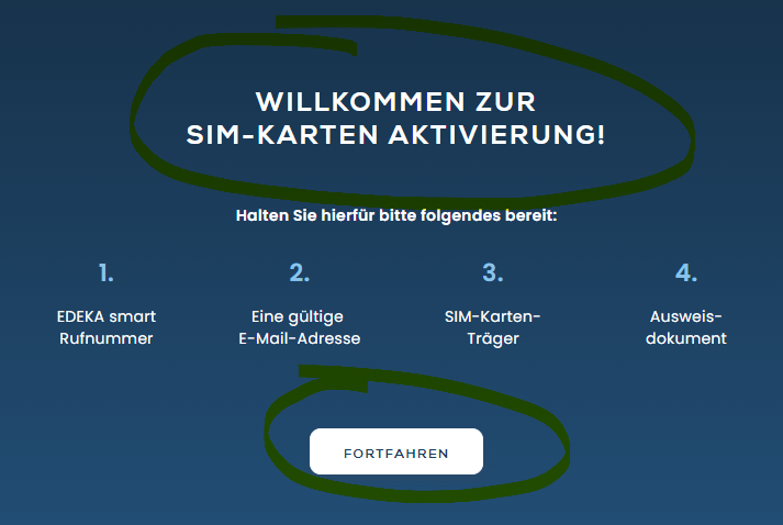 Edeka Smart SIM-Karten Aktivierung