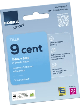 EDEKA smart Talk: 9 Cent Handykarte ohne Vertragsbindung